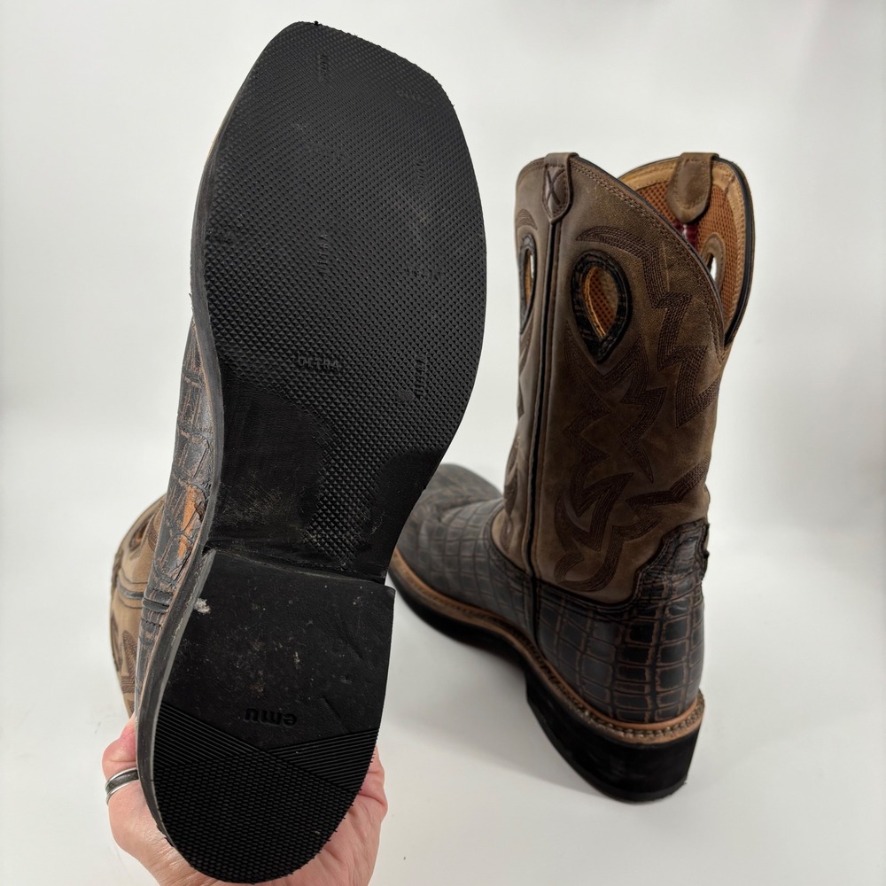 Twisted X Mens Cowboy Boots 11D Brown Caiman Print Alloy Toe Westerncore Ranch - Picture 5 of 7